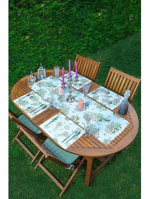 Rem Home Remhome 4+1 Çiçek Buketleri Tasarımlı Amerikan Servis & Runner Seti