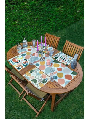 Rem Home Remhome 4+1 Soyut Desenli Özel Tasarımlı Modern Amerikan Servis & Runner Seti