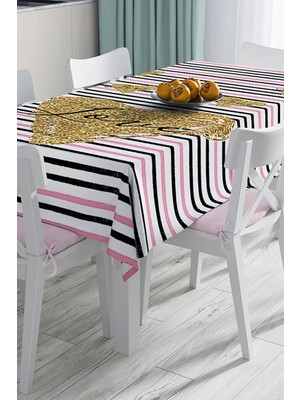 Rem Home Remhome Aşk Temalı Dijital Baskılı 3D Masa Örtüsü 90 x 90 cm