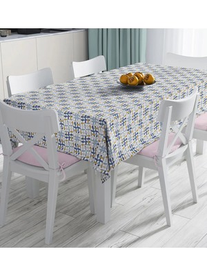 Rem Home Remhome Geometrik Çizimli Renkli Özel Tasarım Dijital Baskılı Masa Örtüsü 90 x 90 cm