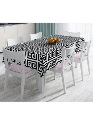 Rem Home Remhome Özel Tasarım Crafts Motifli Dijital Baskılı Dekoratif Leke Tutmaz Masa Örtüsü 90 x 90 cm