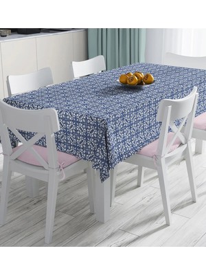 Rem Home Remhome Lacivert Kot Zemin Üzerinde Yön Baskılı Dijital Baskılı Masa Örtüsü 90 x 90 cm
