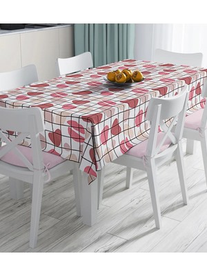 Rem Home Remhome Renkli Bohem Zeminli Kare Çizgiler Dijital Baskılı Masa Örtüsü 90 x 90 cm