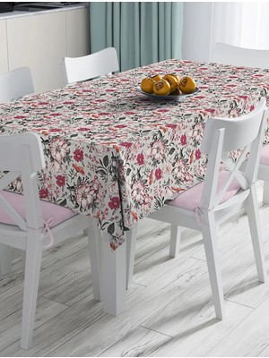 Rem Home Remhome Papatya Gül Tasarımlı Dijital Baskılı Modern Masa Örtüsü 90 x 90 cm