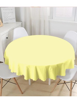 Rem Home Remhome Sarı Renkli Dijital Baskılı Yuvarlak Masa Örtüsü - Çap 140CM 140 x 140 cm