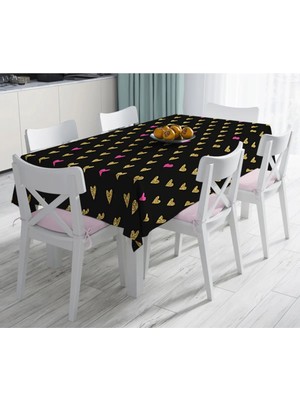 Rem Home Remhome Sevgililer Günü Temalı Özel Tasarım Dijital Baskılı Masa Örtüsü 90 x 90 cm