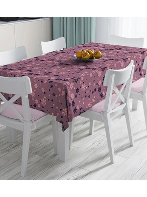 Rem Home Remhome Renkli Zemin Üzerinde Kartanesi Desenli Dijital Baskılı Masa Örtüsü 90 x 90 cm