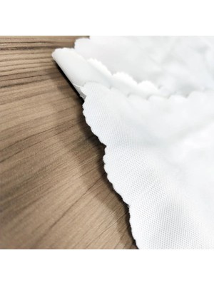 Rem Home Remhome Beyaz Zeminli Onedraw Çizimli Yaprak Motifli Dijital Baskılı Masa Örtüsü 90 x 90 cm