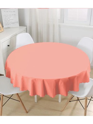 Rem Home Remhome Mercan Resimli Dijital Baskılı Yuvarlak Masa Örtüsü - Çap 140 cm 140 x 140 cm
