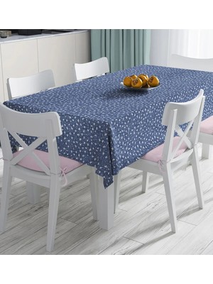 Rem Home Remhome Lacivert Kot Zemin Üzerinde Yıldız Motifli Dijital Baskılı Masa Örtüsü 90 x 90 cm