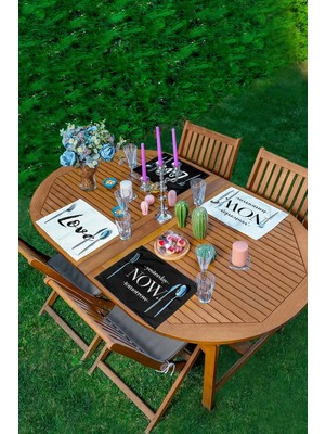 Rem Home Remhome 4'lü Yesterday & Now & Tomorrow & Love Tasarımlı Amerikan Servis Seti