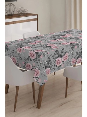 Rem Home Remhome Modern Çiçek Temalı Dijital Baskılı Masa Örtüsü - 140 x 220 cm