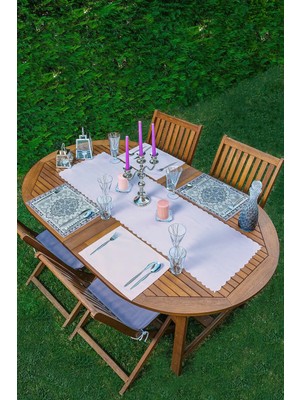 Rem Home Remhome 4+1 Pembe Renkli Özel Tasarım Amerikan Servis & Runner Seti