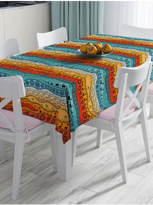 Rem Home Remhome Etnik Desen Tasarımlı Dijital Baskılı Modern Masa Örtüsü 90 x 90 cm
