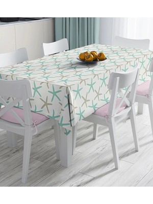 Rem Home Remhome Vizon Zeminde Deniz Yıldızı Motifli Dijital Baskılı Masa Örtüsü 90 x 90 cm