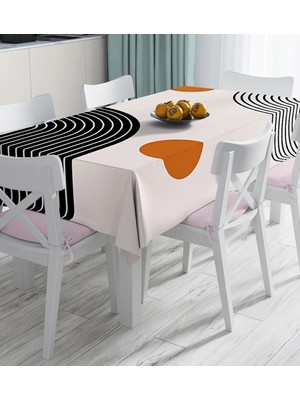 Rem Home Remhome Renkli Zemin Üzerinde Geometrik Desenli Dijital Baskılı Masa Örtüsü 90 x 90 cm