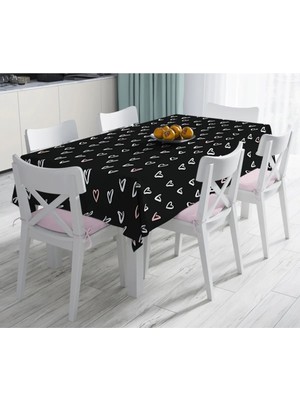 Rem Home Remhome Sevgililer Günü Temalı Özel Tasarım Dijital Baskılı Masa Örtüsü 90 x 90 cm