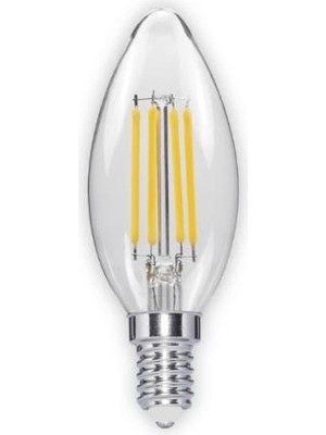 Noas 4W C35 Rustik LED Ampul E14 3000K Şeffaf Cam YL92-1112