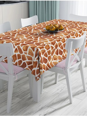 Rem Home Remhome Zürafa Benekli Özel Tasarım Dijital Baskılı Dekoratif Masa Örtüsü 90 x 90 cm