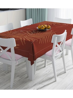 Rem Home Remhome Renkli Zemin Üzerinde Onedraw Çizimli Bayan Silüeti Dijital Baskılı Masa Örtüsü 120 x 140 cm