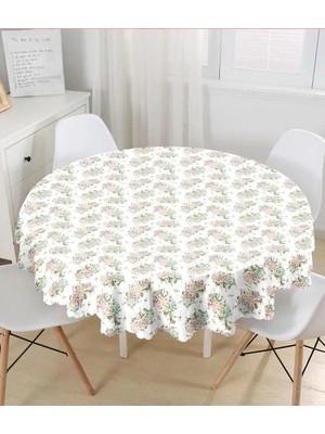 Rem Home Remhome Çiçek Demetleri Özel Tasarım Dijital Baskılı Modern Yuvarlak Masa Örtüsü - Çap 140CM 140 x 140 cm