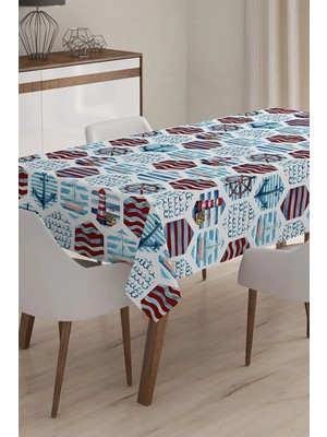 Rem Home Remhome Geometrik Desenli Dijital Baskılı 3D Masa Örtüsü - 140 x 180 cm