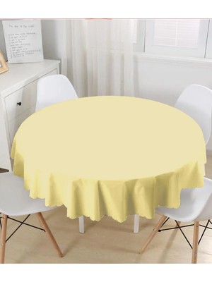 Rem Home Remhome Hardal Renkli Dijital Baskılı Yuvarlak Masa Örtüsü - Çap 140CM 140 x 140 cm