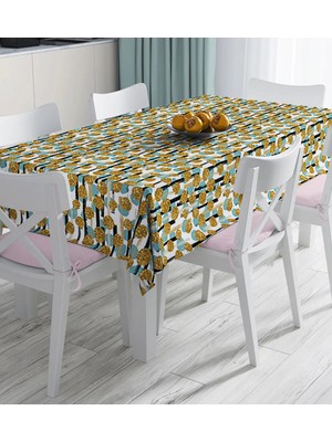 Rem Home Remhome Beyaz Zemin Üzerinde Renkli Puantiyeli Dijital Baskılı Masa Örtüsü 90 x 90 cm
