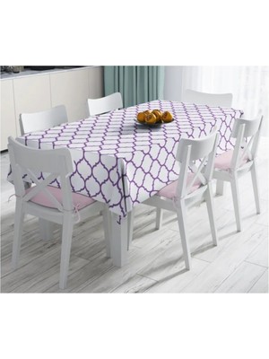 Rem Home Remhome Mor Renkli Ogea Desenli Dijital Baskılı Modern Masa ÖRTÜSÜ-120X140 cm