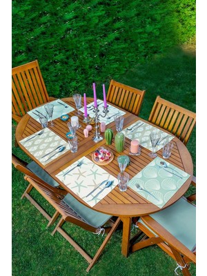 Rem Home Remhome 6'lı Deniz Konseptli Pastel Renkli Amerikan Servis Seti