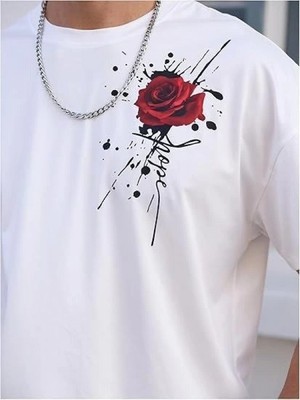 Hace Bazaar Bisiklet Yaka Kısa Kol Baskılı T-Shirt - Beyaz -