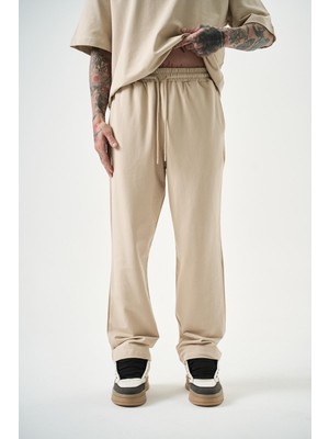 Erkek Basic Baggy Eşofman Altı Bej