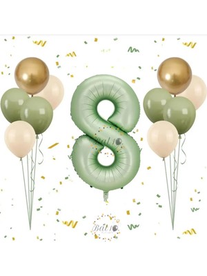 Bal10 Dünyası BAL10 Su Yeşil Rakam Balon Seti Yaş-8