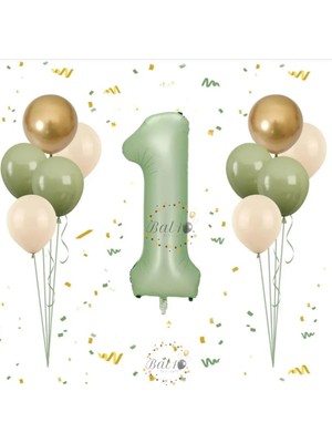 Bal10 Dünyası BAL10 Su Yeşil Rakam Balon Seti Yaş-1