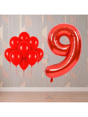 İstoç Parti Istoç 9 Yaş Kırmızı Temalı Doğum Günü Parti Seti