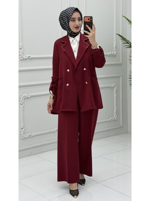 Erdo Ticaret Diana Ceket Takım Bordo