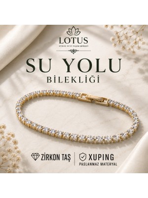 Lotus Atölye ve İyi Yaşam Merkezi ✨ Su Yolu Premium Bileklik – Gold & Silver Renk Seçenekli Xuping Zirkon Taşlı Bileklik
