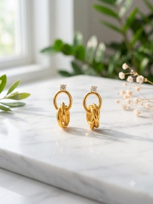 Paslanmaz Çelik Zirkon Taşlı Kadın Küpe | Gold & Silver Renk Seçenekli | Kararmaz Günlük Şık Küpe