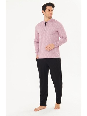 Trendhill Erkek Pamuklu Desenli Cepli Düğmeli Pijama Takımı 5289