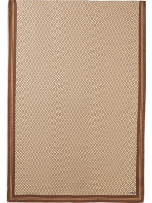 Mebs Kenetli Zincir Karamel Krem Twill Ipek Şal