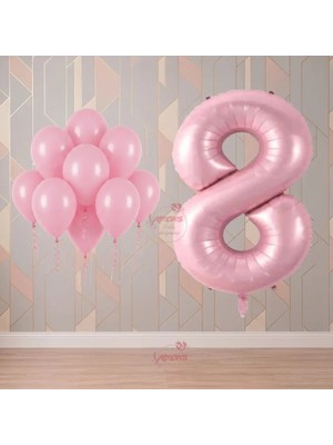 Rönesans Parti Rönesans 8 Yaş Pembe Temalı Doğum Günü Parti Seti