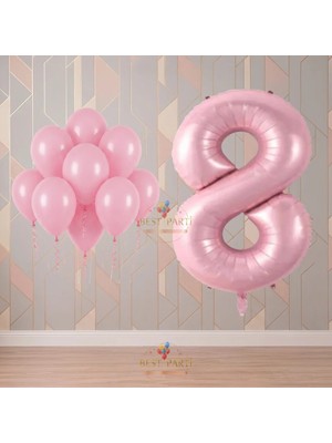 Best Parti Best 8 Yaş Pembe Temalı Doğum Günü Parti Seti