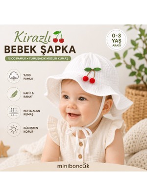 Mini Boncuk Miniboncuk Beyaz Müslin Kiraz Aksesuarlı