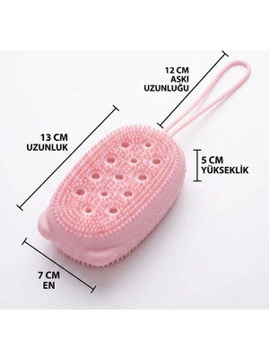 Hereveoyuncak Peeling Etkili Süngerli Silikon Banyo Lifi – Asmaa Kancalı Duş Kesesi