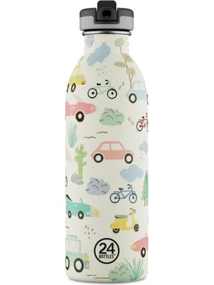 24 Bottles Kids Bottle Adventure Friends Pipetli Paslanmaz Çelik Çocuk Su Matarası 500 ml