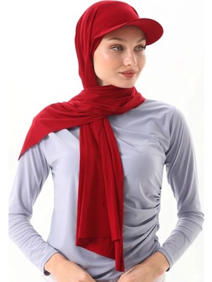 ALDAIYR Şapkalı Boneli Hazır Şal Hijab Sandy