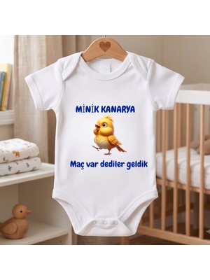 Egg Baby Minik Kanarya Tasarımlı Taraftar Bebek Zıbın Maç Var Dediler Geldik Baskılı Bebek Body %100 Pamuk