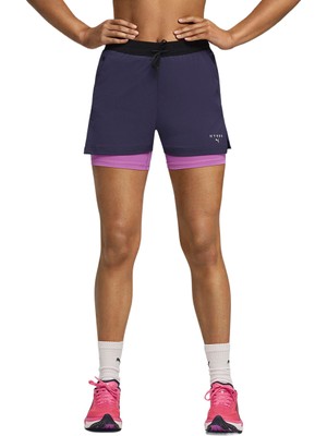 Puma  x Hyrox Dryelite 2in1 Kadın Mor Antrenman Şort 52857764