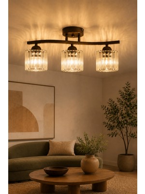 Apliqa Tufty 3Lü Eskitme Kristalli Modern Yatak Odası Salon Kristal Avize