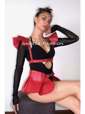 Beru Deri Elbise Harness, Mini Deri Etek, Deri Elbise Etek Harness - BRF1001 Beru Najmaddin